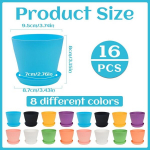 Vmxlso 16 tk 10 cm plastist lillepottide komplekt, v&auml;ike lillepott alustassiga, &uuml;mmargused plastist lillepotid, plastist lillepott, v&auml;ikesed paljunduspotid, plastik kodukontori kaunistamiseks, v&auml;rvilised