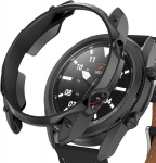 Awaduo kaitse&uuml;mbris samsung galaxy watch3 jaoks, nutikella kaitse&uuml;mbris raami r&otilde;ngastiiliga samsung galaxy watch3 45 mm jaoks, pehme ja vastupidav (45 mm, must)