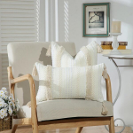 Gevvnss Boho padjad, 2 padjakatte komplekt, beež, 30 x 50 cm, diivanipadi dekoratiivpadi tuttidega, kohevad padjakatted diivanile, beež