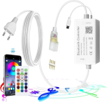 Alitove bluetooth kontroller ainult rgb v&auml;rvi muutvatele led ribadele, ac 220v-230v toiteadapter ir-puldiga neoontoru led-ribale, &uuml;hildub b0cd298py7 b0cd29dws5 (ilma neoontuleta)