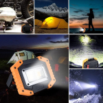 Bizcasa Led laetav t&ouml;&ouml;prožektor 30 W, 2000 lm kaasaskantav veekindel ehitusprožektor aku Usb, 3 režiimi Cob telkimisvalgustid garaaži, kalastamiseks (2 akut kaasas)