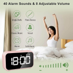 Homvilla Digitaalne &Auml;ratuskell, Led Digitaalne &Auml;ratuskell, Peegel Lauakell, Usb Laetav Reisikell 2 Alarmi/edasil&uuml;kkamise/uinaku Aja/h&auml;&auml;ljuhtimise Funktsiooniga, 4 Heledust
