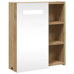 LED-valgustusega vannitoa peegelkapp, hele tamm, 45x13x52 cm CFE4519069