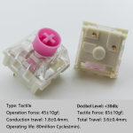 Zjmehty vaikne klahvil&uuml;liti, Kailh Box Mute Pink l&uuml;liti mehaanilisele klaviatuurile, 3 kontaktiga, 45gf lineaarne / tr&uuml;kkimis- ja m&auml;ngu- / veekindlad l&uuml;litid (mute Pink, 36 t&uuml;kki)