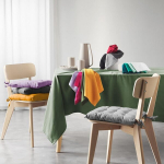 Douceur D'int&eacute;rieur, Mistral fuksiaroosa taaskasutatud puuvillast ristk&uuml;likukujuline laudlina 140 x 240 cm