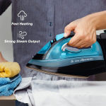 Aurutriikraud Powersteam aurutriikraud 2400 W juhtmevaba ultra keraamilise tallaga, juhtmevaba aurutriikraud katlakivivastase s&uuml;steemiga, 320 ml veepaak, tilkumisvastane s&uuml;steem, vertikaalne aur