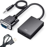 VGA-HDMI Full HD D-Sub konverteri kaabel 3,5 mm pesa ja USB-ga