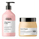 Loreal Vitamino Color Shampoo 500ml + Loreal Absolut Repair Mask 500ml