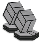 Akustilised paneelid, kuusnurkne k&auml;rjestruktuur, 30x26 cm, hall, Akustilised paneelid, kuusnurkne k&auml;rjestruktuur, 30x26 cm, hall