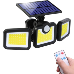 Elight Solar Sensor Seinale Lamp 3in1 LS6 liikumisanduriga, kaugjuhtimispuldi ja kaabli kaudu &uuml;hendatud p&auml;ikesepaneeliga must