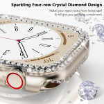 5 t&uuml;kki Rc-z Apple Watch Series 9 8 7 41mm bumper bling &uuml;mbris naistele s&auml;delevate teemantide ja strassidega kaitsev Iwatch 41mm tarvikutele