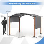 Costway 3,6 x 3 m pergola &uuml;lest&otilde;stetava katusega veekindel stabiilne talvekindel vaatetorn, hall