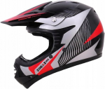 Laste motokrossi BMX kiiver ZORAX XS (47-48 cm) &ndash; punane ja h&otilde;bedane &ndash; ECE 22.06