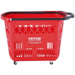 Plastikust ostukorv ratastel 6tk 39L punane