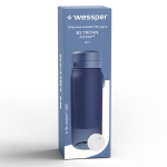 Tritan sinine 0,7L pudel Wessper filtrikassett Pudelifiltri loendur