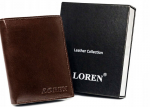 Meeste naturaalnahast rahakott Loren, pruun