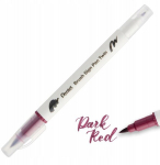 Pintselpliiats Brush Sign Pen Twin tumepunane kahepoolse pintselotsaga, Pentel /12