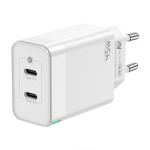 GaN laadija - AISENS - ASCH-45W2P005-W - 45W - 2XUSB-C PD3.0 - QC4.0 - Valge