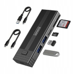 USB-C HUB 7in1 SSD M.2 NVME/SATA kettakarbid USB-C HUB63 Zenwire HUB63