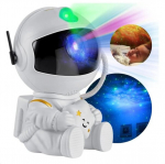 &Otilde;nnelikud inimesed andy LED-ist istuv astronaut - galaktika ja taevat&auml;he projektor