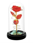 Happy people andy dekoratiivne punane roos klaaskupli all LED-valgustusega