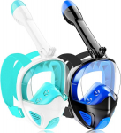 Tauchmaske Schnorchelmaske Erwachsene Jugendliche,180-Grad-Sicht Tauchmasken Anti-Leck Anti-Fog Schnorchelset Vollgesichtsmaske Taucherbrille zum Schnorcheln