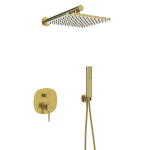 Du&scaron;ikomplekt peidetud segistiga Laveo Pola, Brushed Gold
