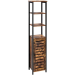 Raamaturiiul, Begryf, 37x30x167 cm, tumepruun, kitsas, kapiga, metallraamiga.