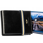 Naturaalnahast rahakott meestele Peterson, must