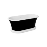 Vann Besco Ziva Black&White Matt, 160 x 75 cm, sifooniga ja &uuml;levooluga slim white