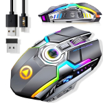 Juhtmeta laetav arvutim&auml;nguhiir LIVMAN A5 RGB valgustusega, 1600 DPI