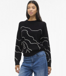 Vila Naiste kampsun 14107347*02, must/valge 5715361891512