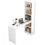 Kaasaegne valge riiulitega arvutilaua