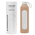 Klaaspudel 1000ml lekkekindel fitnesspudel j&otilde;usaal + silikoonist &uuml;mbris