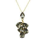 Naiste kaelakee DiamondSky "Amber II (Black Diamond)" Preciosa kristallidega, Golden