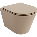 Mexen Rico Rimless tualettpott koos aeglaselt langeva slim-istega, duroplast, matt cappuccino - 30724064