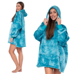 Kampsun Tekk Tekkkampsun 2in1 Oversize XXL Kapuutsiga Paks Sherpa Sinine