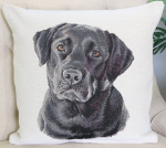 Kaksipoolne padjakate Must labrador, 45x45 cm, 1 tk.