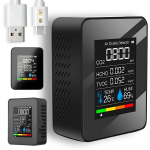 5in1 sise&otilde;hu kvaliteedi detektor &ndash; monitor LIVMAN ZN-MT05 temperatuuri ja niiskuse j&auml;lgimise ning USB-laadimisega, 1200mAh