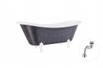 Vann Besco Amelia Glam 190, Graphite+White, sifooniga Klik-klak Chrome