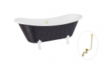 Vann Besco Amelia Glam 190, Graphite+White, sifooniga &uuml;levooluga Klik-klak Gold