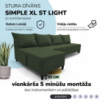 Suur nurgadiivan ilma k&auml;etugedeta Simple XL St Light T&uuml;rkiissinine