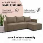 Nurgadiivan lahtik&auml;iv kastiga Simple Sturis, Podrez, beež