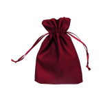 Burgundiapunane satiinist kinkekott, 13x18 cm, 6 tk.