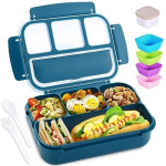 Bento karp, 4 sahtlit, 40 oz, anumatega, mikrolaineahjukindel, sinine, t&auml;iskasvanutele