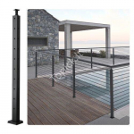 Musta L-kujuline nurga k&auml;sipuuga post 91,44 &times; 2,54 &times; 5,08 cm &ndash; 10 L-kujulist ava, roostevabast terasest konstruktsioon