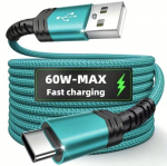 Kiirlaadimise kaabel USB-Type C kuni 60W, 2m roheline