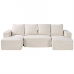 Nurgadiivan, U-kujuline mooduldiivan tumbaga, 256x126x57 cm, beež, korduroykangas