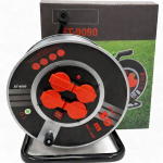 Metallist kaablirulliga pikendusjuhe 50 m, IP44, 3x2,5 mm&sup2;, must