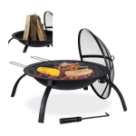 L&otilde;kkease grillitarvikutega 42,5x60x60cm, must/h&otilde;bedane